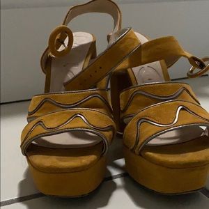 Mango Mustard Platform Heels